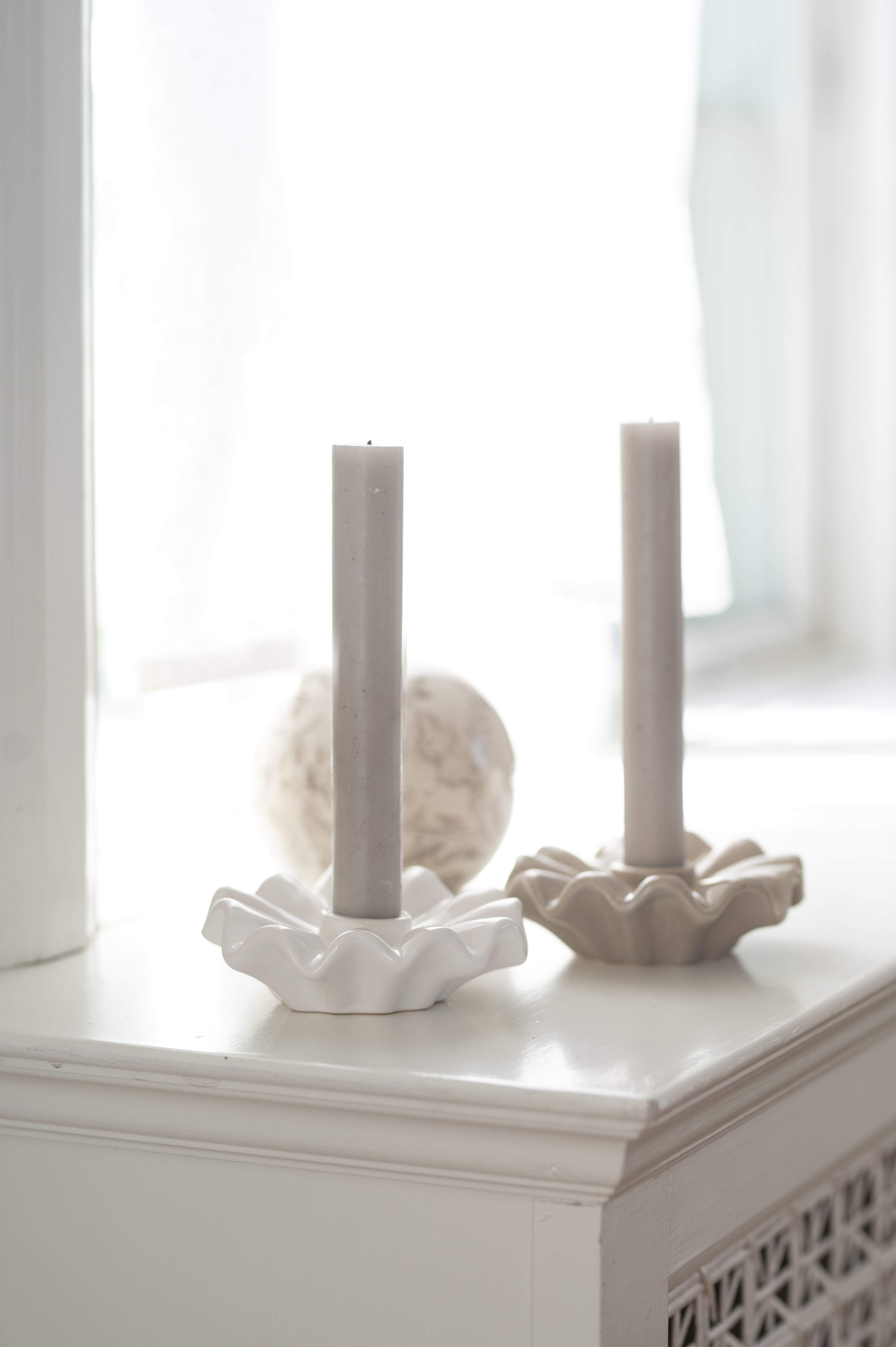 Ljusstake wavy beige - 3