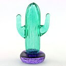Gunnel Sahlin (Texas 1992) Green Cactus Sculpture with Lilac Base 11 cm
