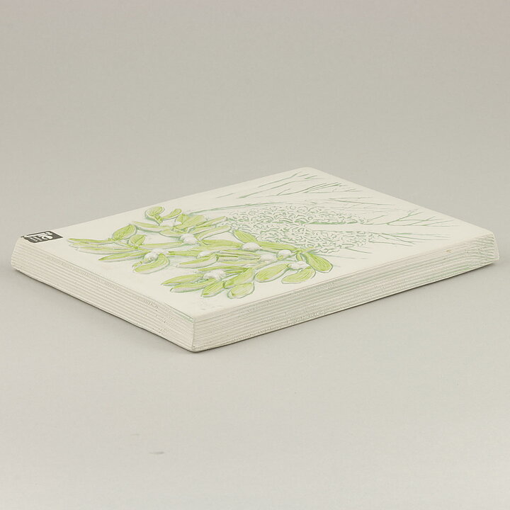 Aimo Nietosvuori (1980s) White Wall Plaque with Mistletoe Motif 18 cm