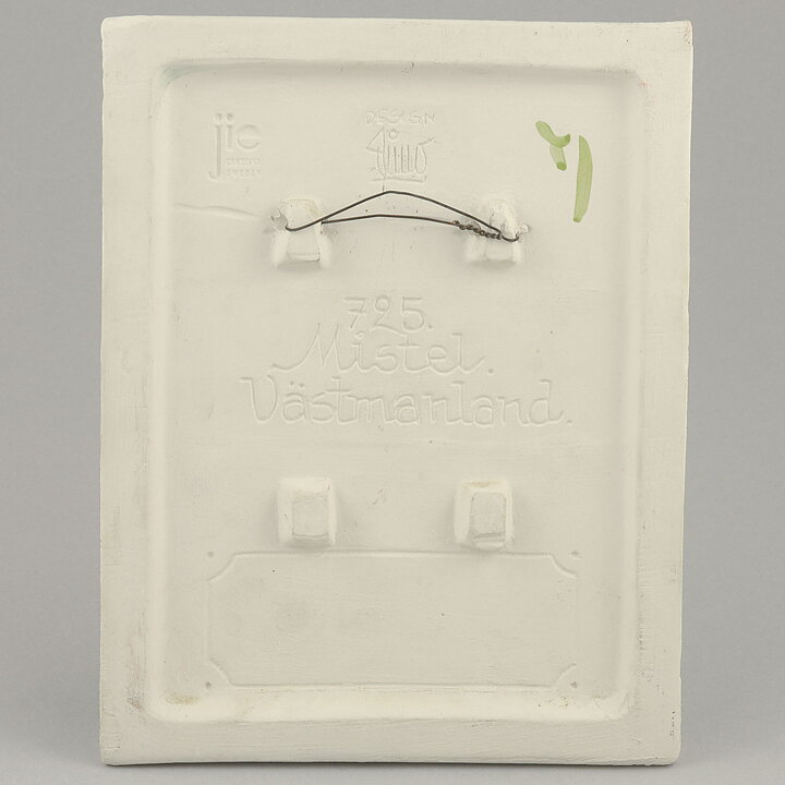 Aimo Nietosvuori (1980s) White Wall Plaque with Mistletoe Motif 18 cm