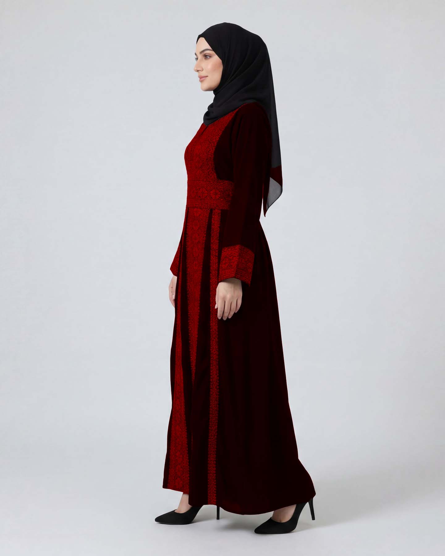Traditional Abaya - Palestinian Thobe - Red - 2