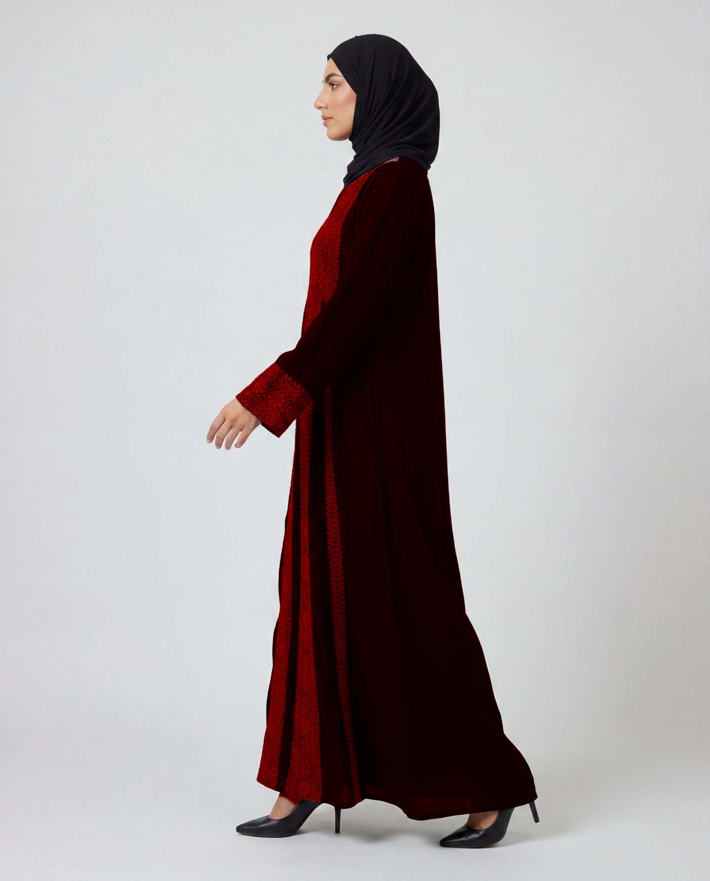 Traditional Abaya - Palestinian Thobe - Red - 5