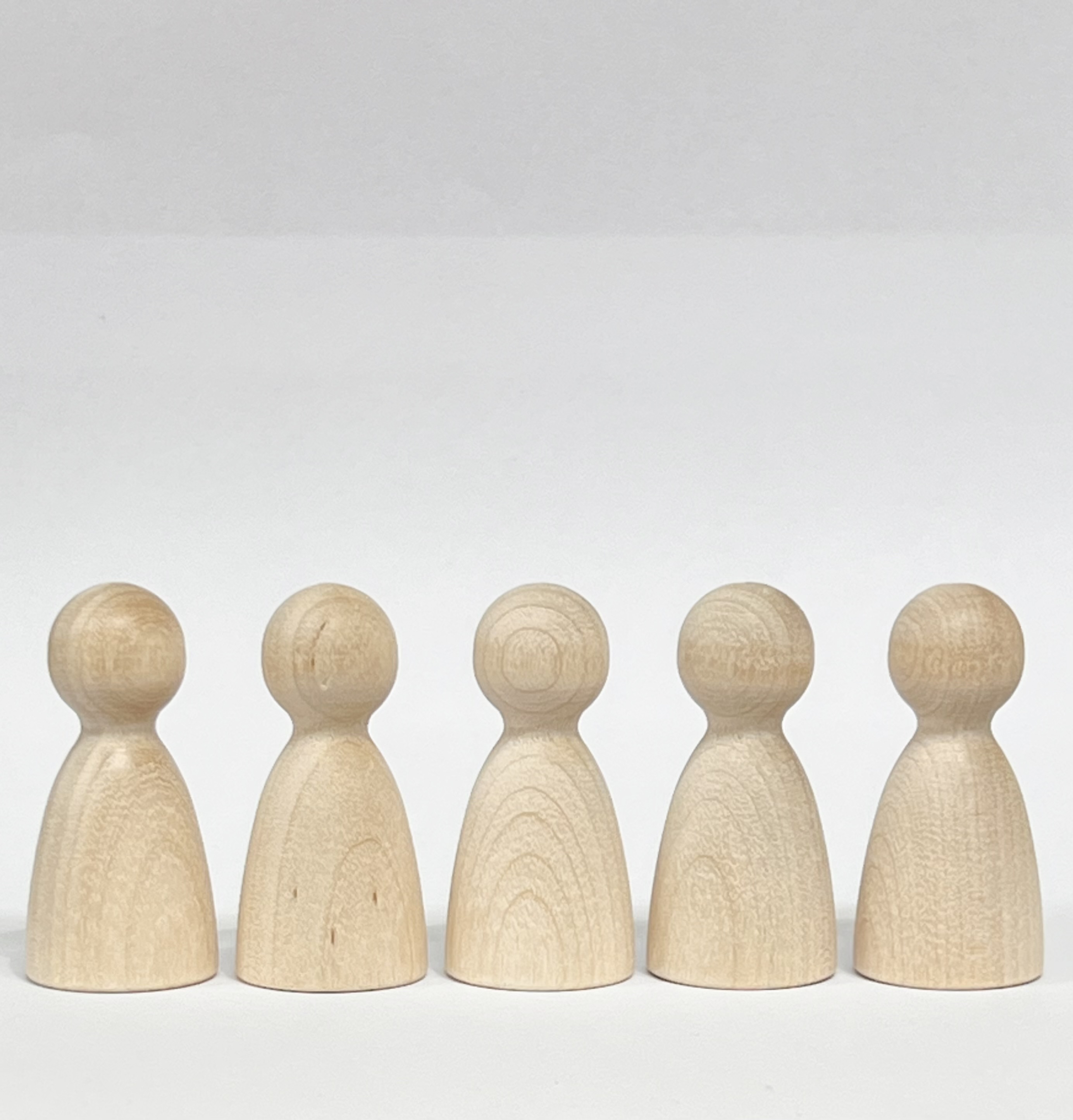 Dockstomme i Trä 48 mm (5-pack) – DIY Peg Dolls för Montessori - 2