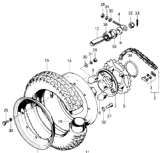Circlip rear sprocket Dax - Honda original - 2