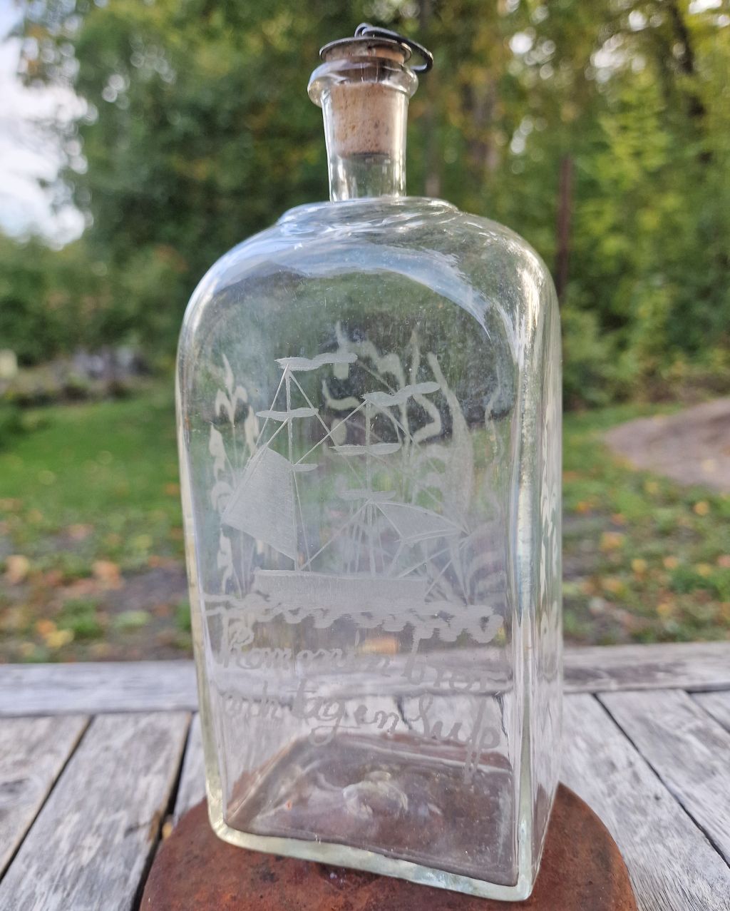 Schnapps bottle ship 1800-tal