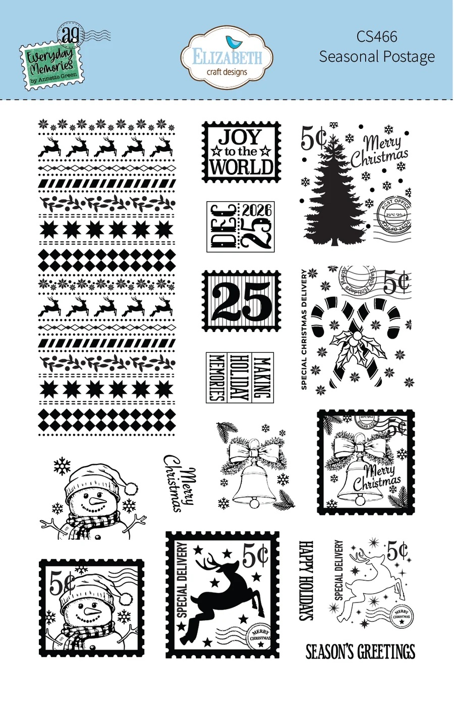 Elizabeth - Clear stamps - Seasonal Postage