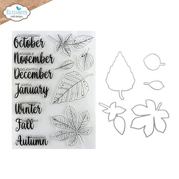 Elizabeth - Seasonal Words & Leaves Stamp and Die Set