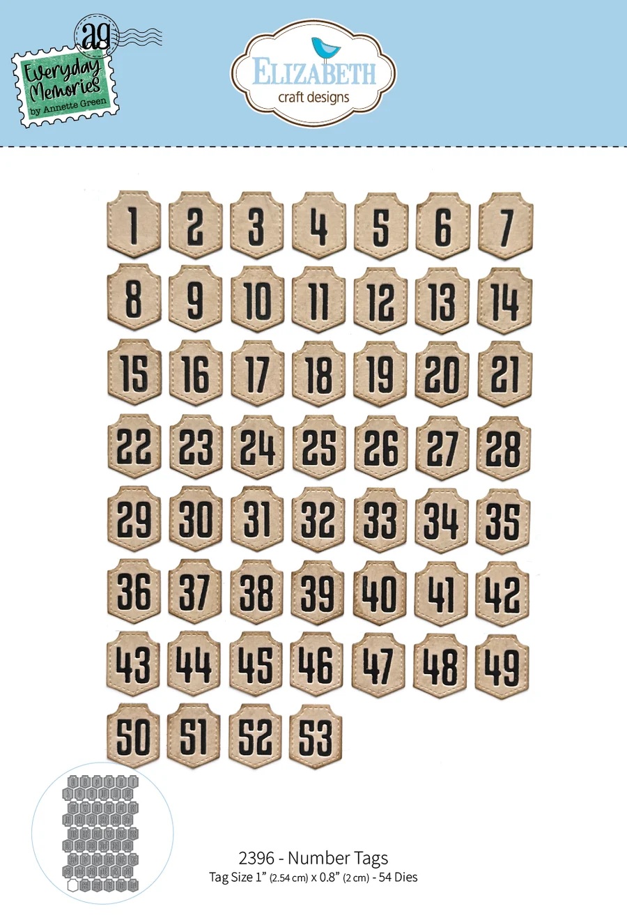Elizabeth - Dies - Number Tags