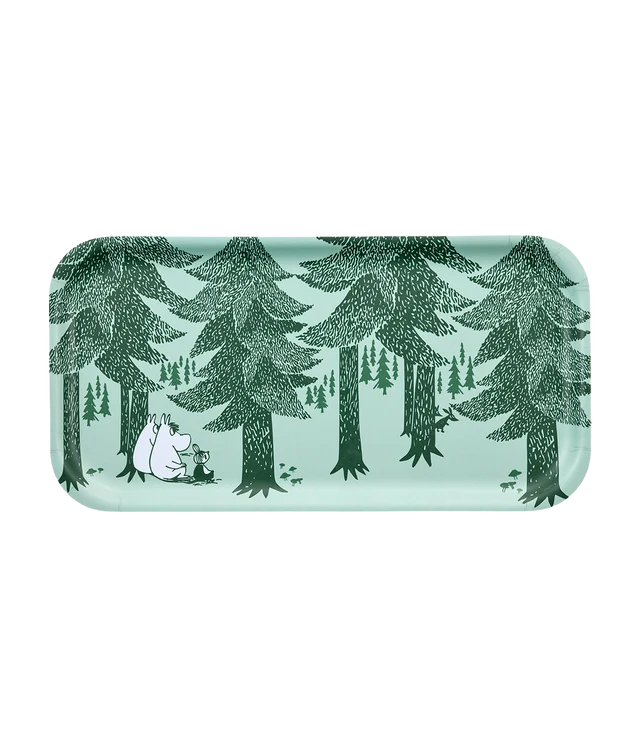 Mumin bricka skog med Lilla My, Mumintrollet & Snorkfröken, 43x22 cm 
