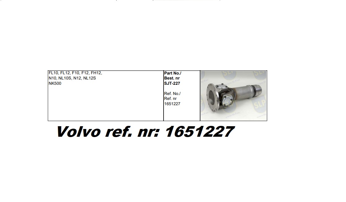 SlipJoint shaft Volvo 1651227 - 2