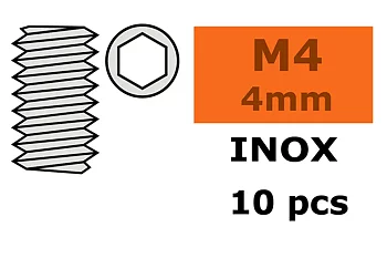 G-Force GF-0205-007 Hex Set Screw, M4x4 - Stainless Steel - 10 pcs
