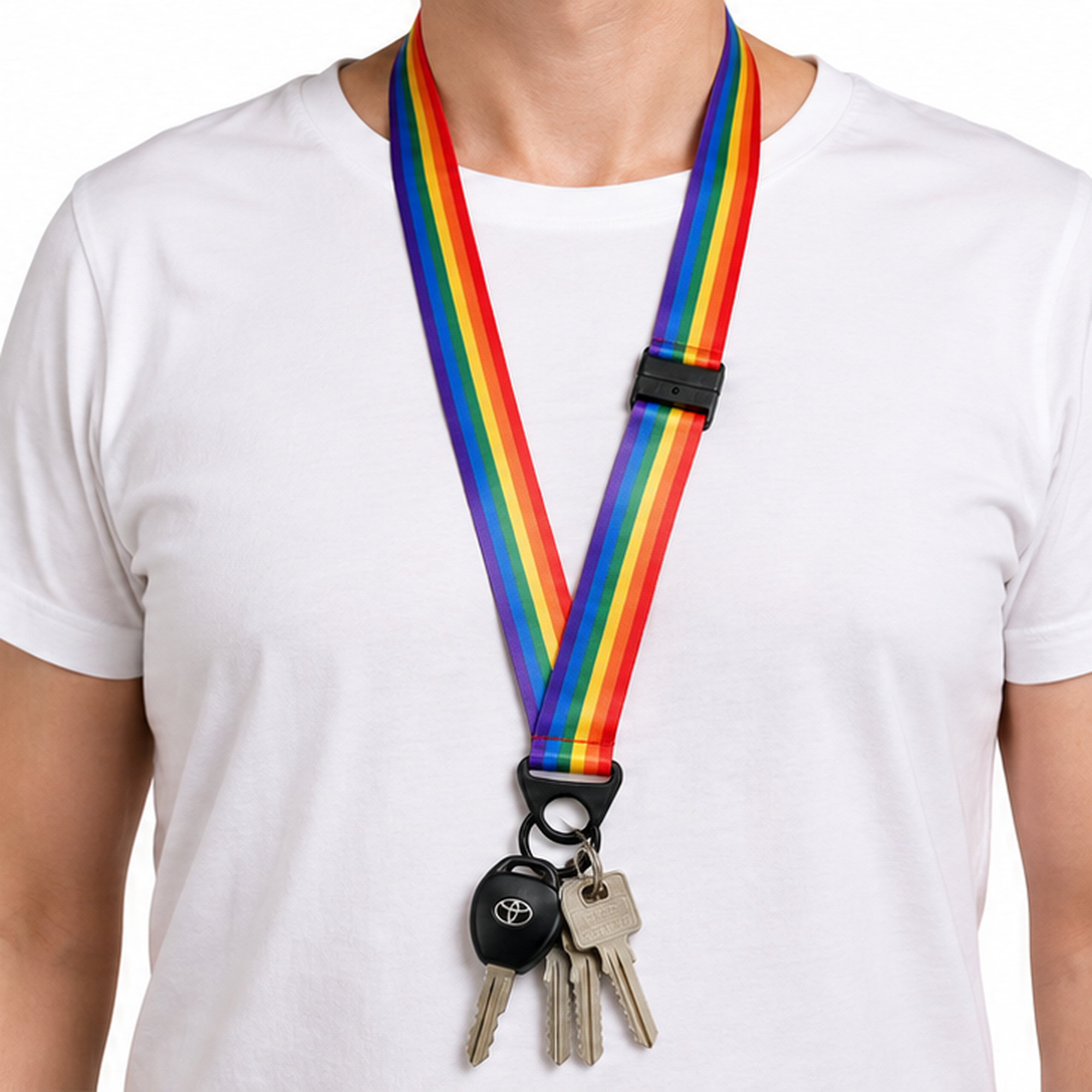 Pridefärgat nyckelband lyxigt breda - 3