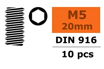 G-Force GF-0105-019 Hex Set Screw - M5X20 - Steel - 10 pcs