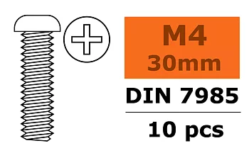 G-Force GF-0170-022 Pan Head Screw - M4X30 - Galvanized Steel - 10 pcs