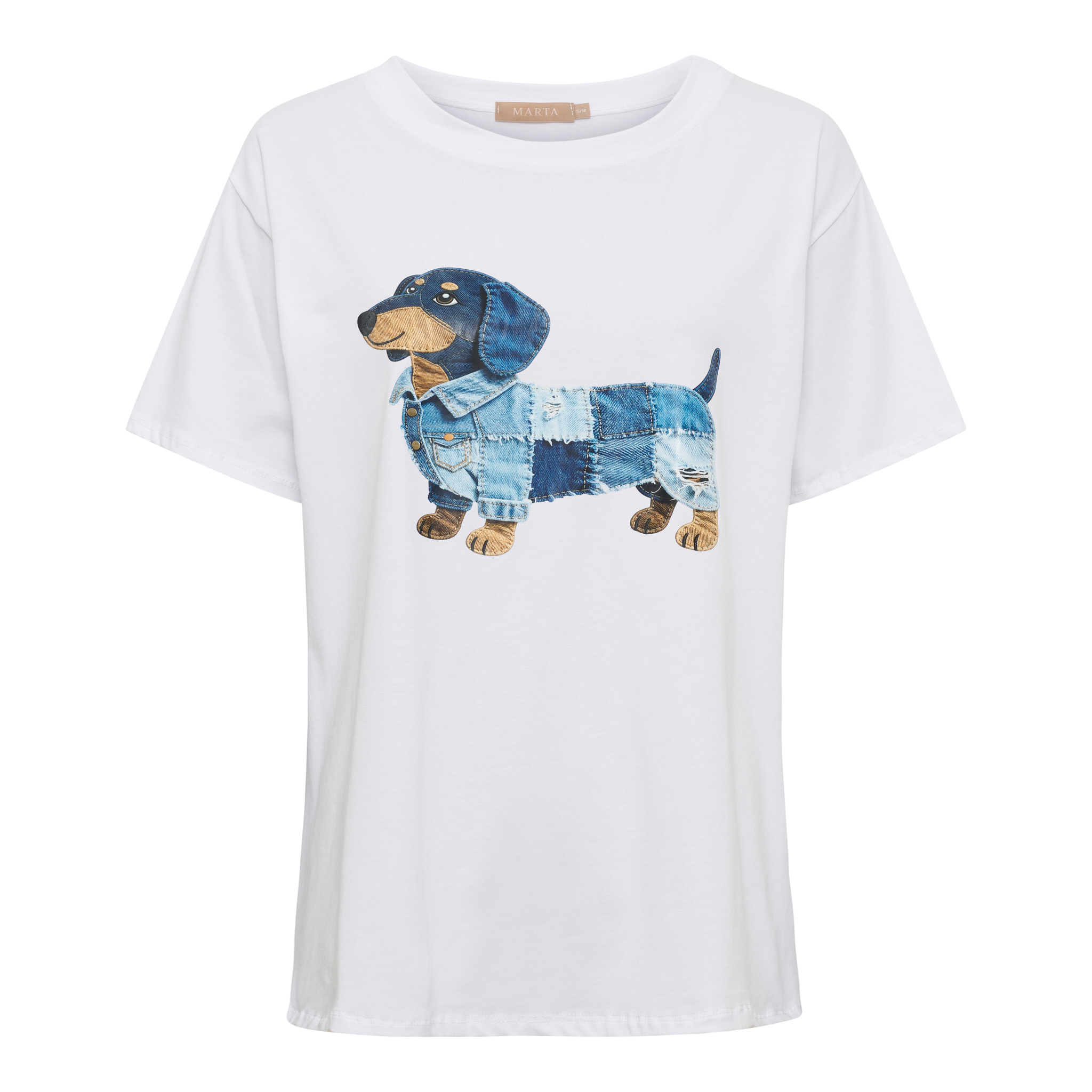 MdcInge Tee Dog White Vit T-Shirt med Taxprint