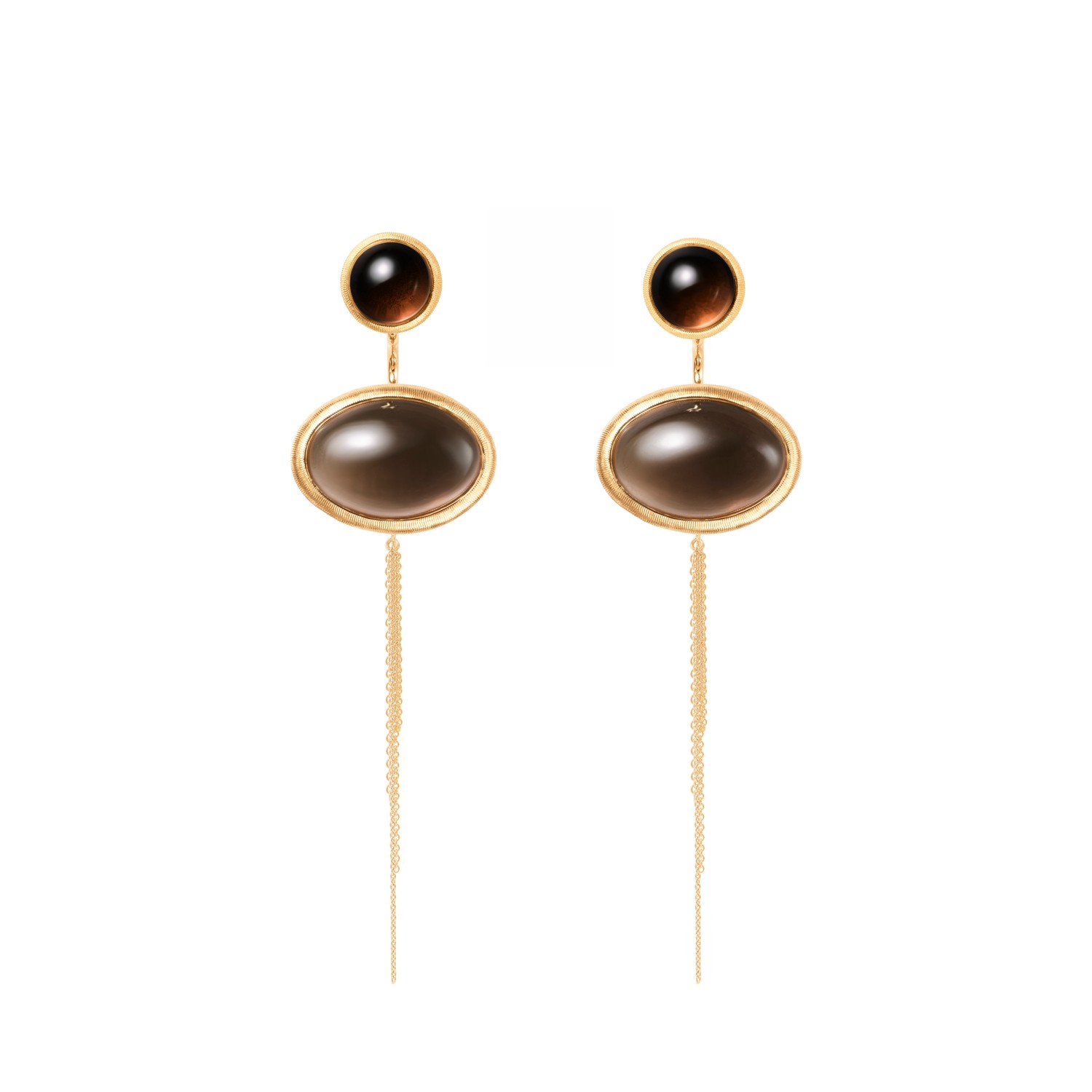 Lotus Small Earrings, Smoky Quartz - 4