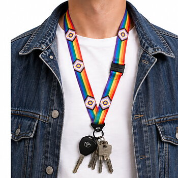 Interprogress pride färgade nyckelband lyxigt breda