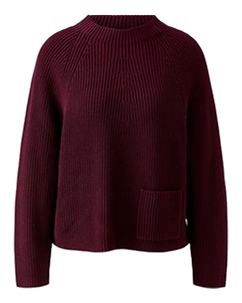 Bomullsjumper ficka fram vinröd - 5