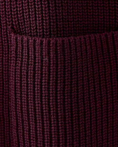 Bomullsjumper ficka fram vinröd - 4