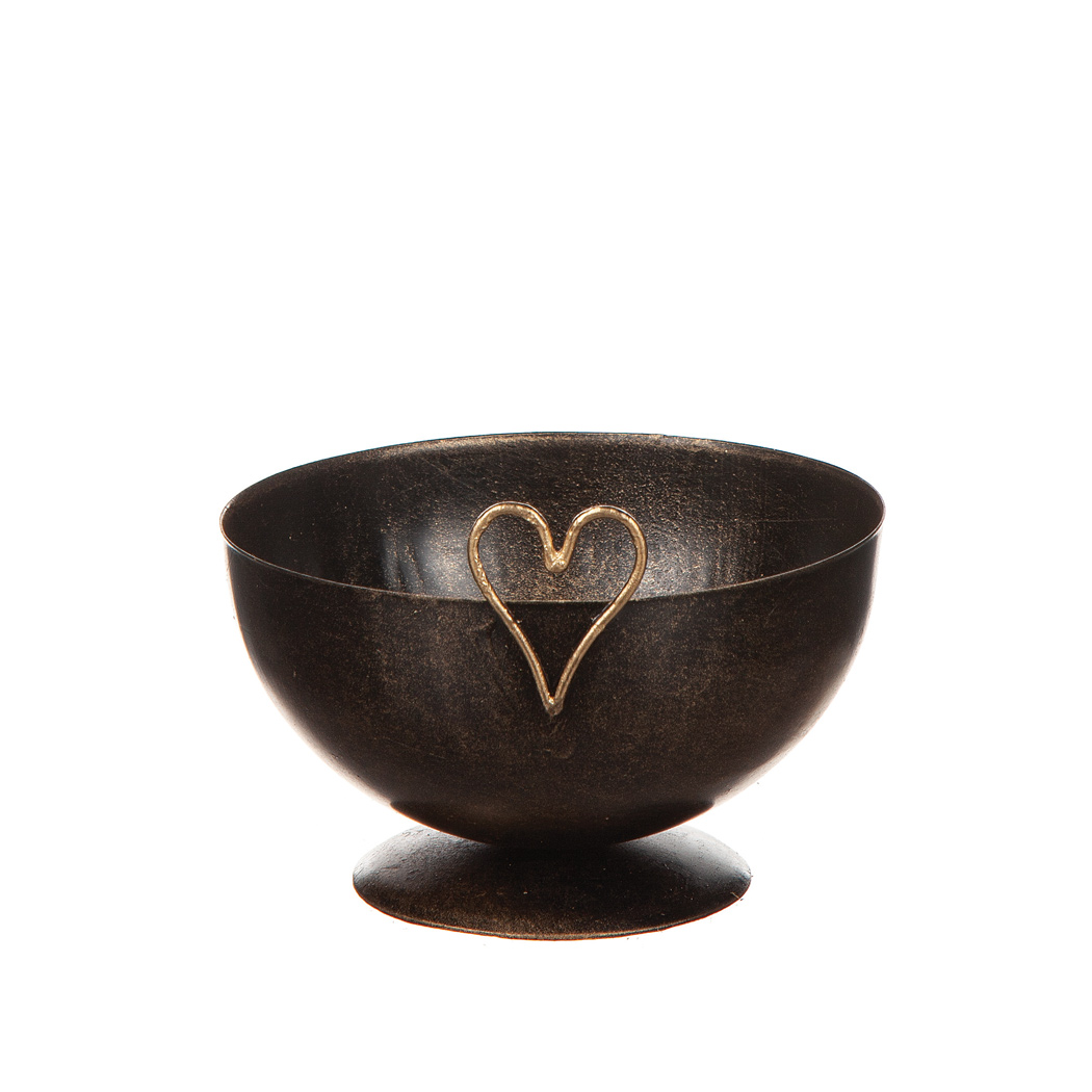 Skål i Hamrad Plåt med Hjärta – 14 cm | Different Design