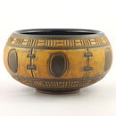 Gösta Rubensson (1960s) Unique Brown Bowl with Relief Decor 20/11 cm