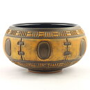 Gösta Rubensson (1960s) Unique Brown Bowl with Relief Decor 20/11 cm