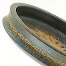 Ulla Winblad (1960s ) Brown/Blue Round Bowl with Relief 19 cm