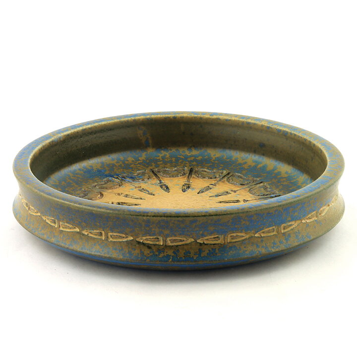 ウラ・ウィンブラッド  茶/青色のボウル  レリーフ  19cm  1960年代
