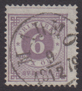 F 31v9, 6 öre Ringtyp praktstämpel ⊙