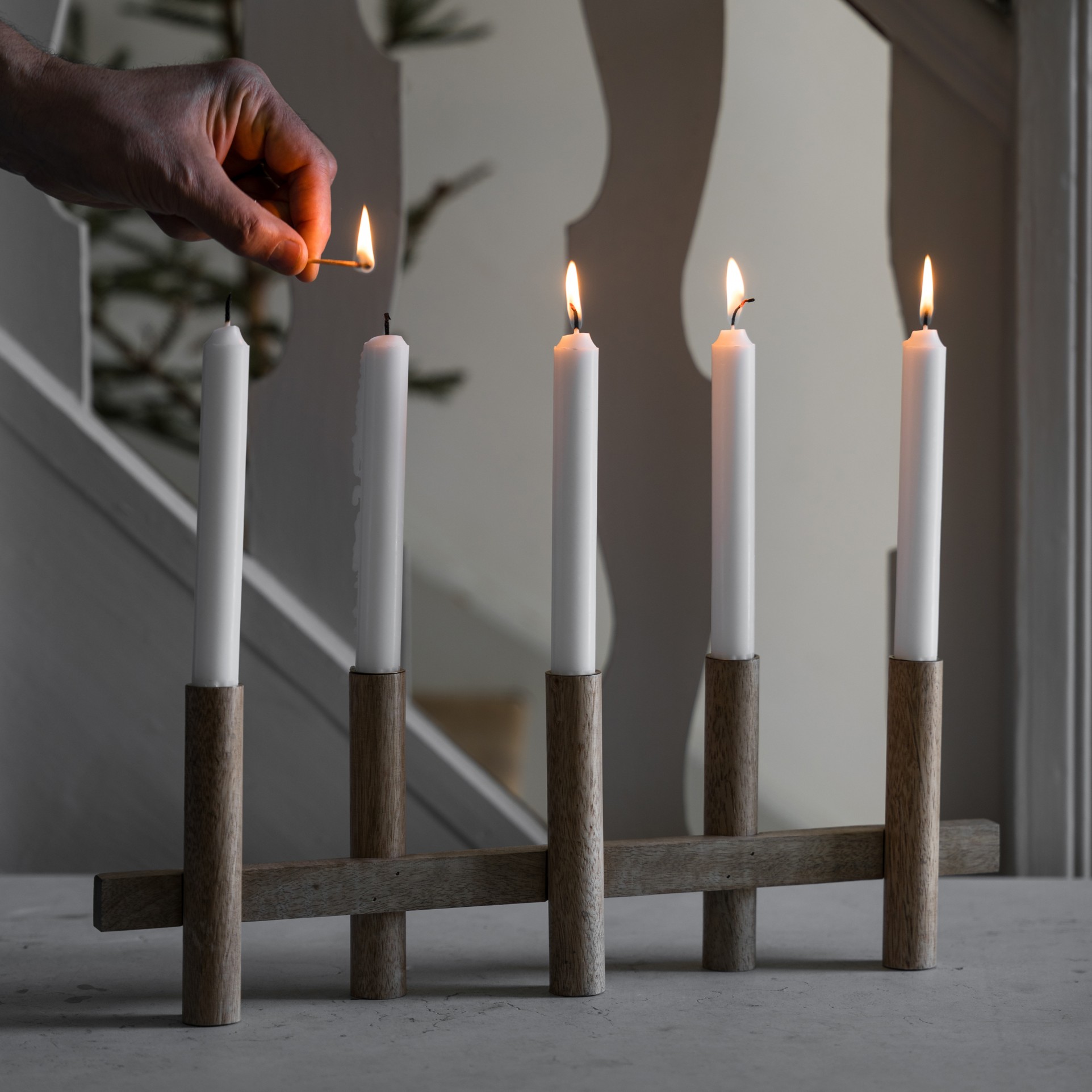 Ljusstake ERNST - Ljust Trä - 2