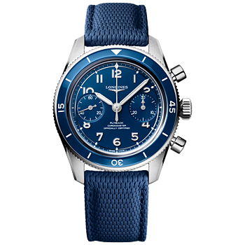 Longines L3.721.4.93.9 Spirit Pilot Flyback 39,5 blå gummiband
