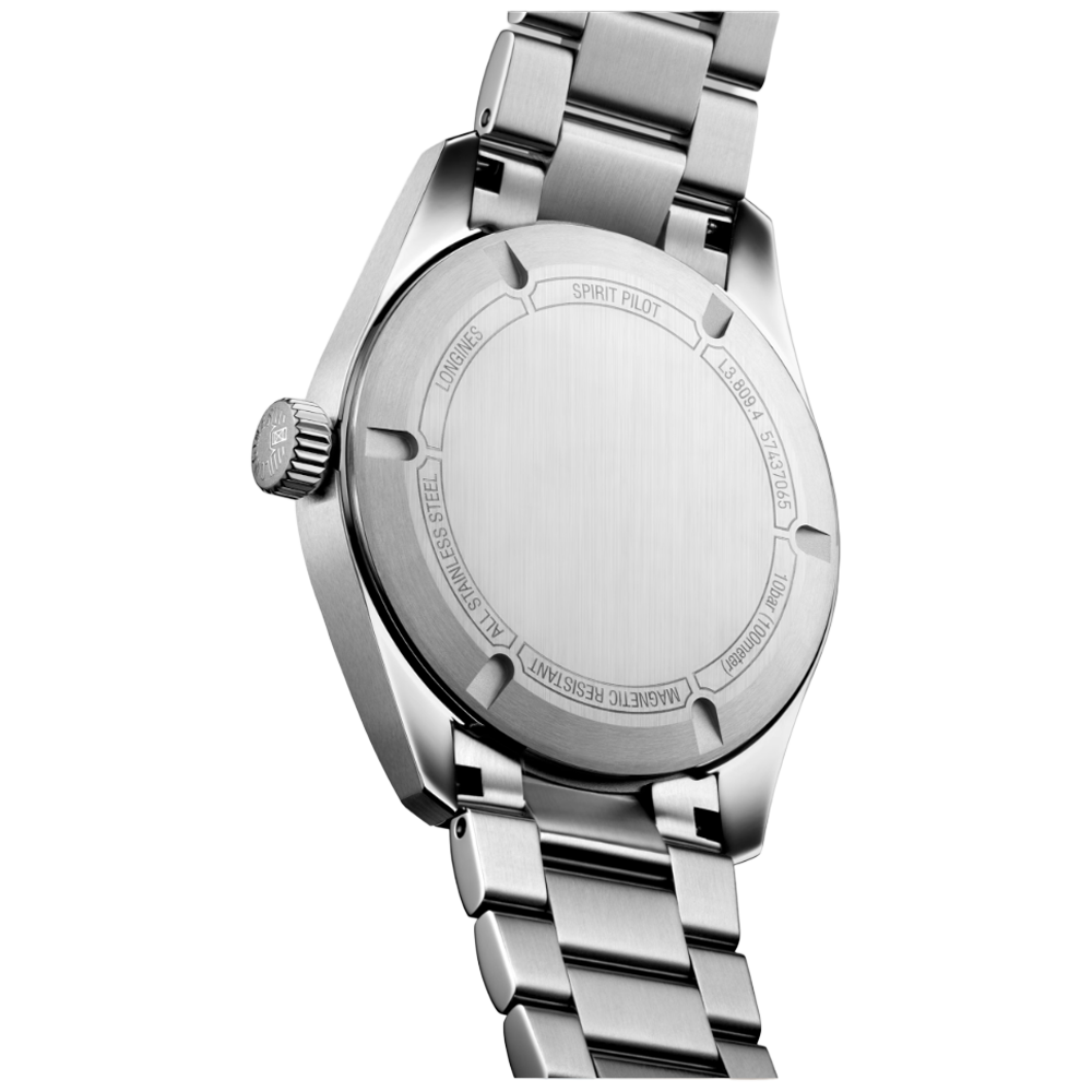 Longines L3.809.4.93.6 Spirit Pilot 39 blå baksida