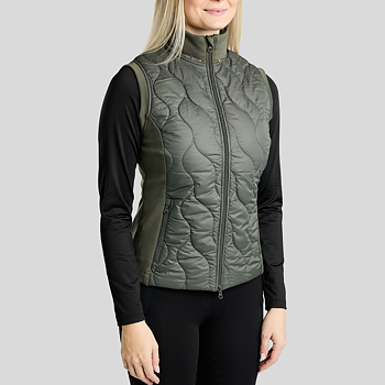 MONTAR MOVERONICA HYBRID BODYWARMER W GOLDEN QUARTZ CRYSTAL TAPE - FOREST GREEN