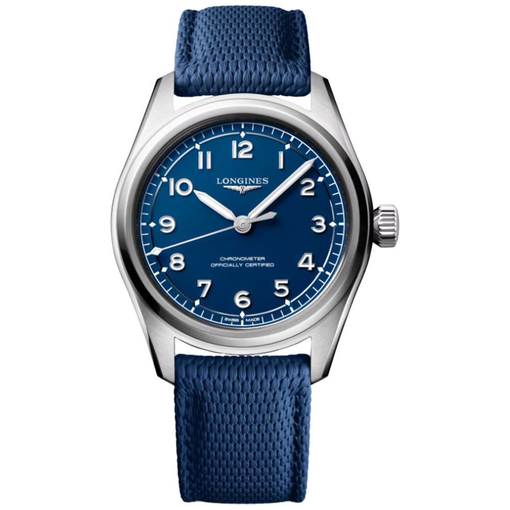 Longines L3.809.4.93.9 Spirit Pilot 39 blå gummiband