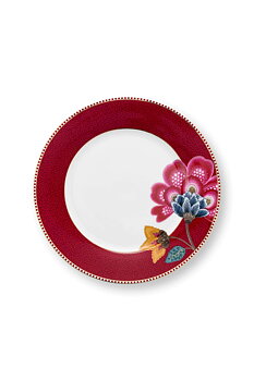  Pip Studio Blooming Tales Assiett Dark Red 23 cm