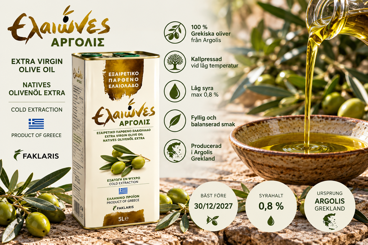 Eleones Argolis Extra Virgin Olivolja 5L - 3