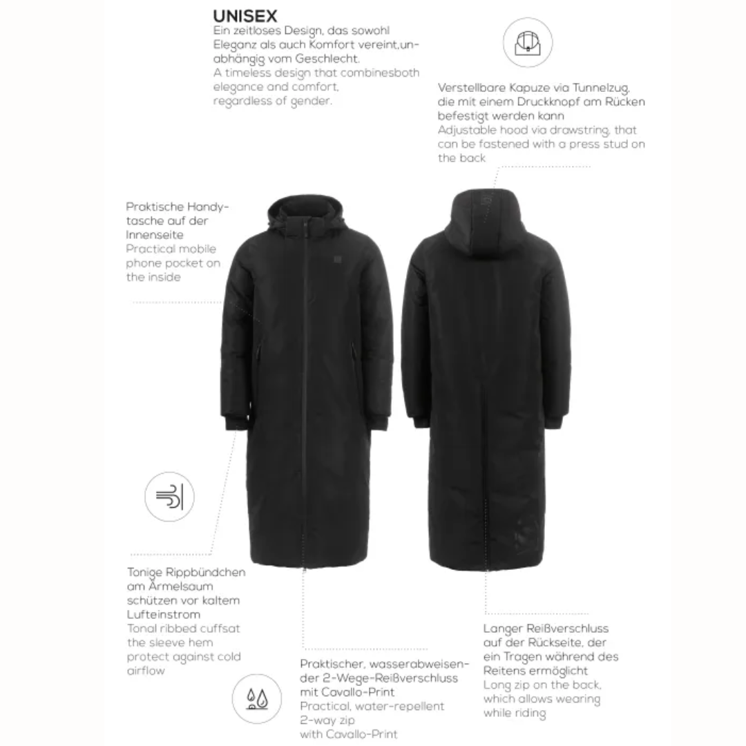 CAVALLO UNISEX MAXI COAT CAVALMAIKO - BLACK - 2