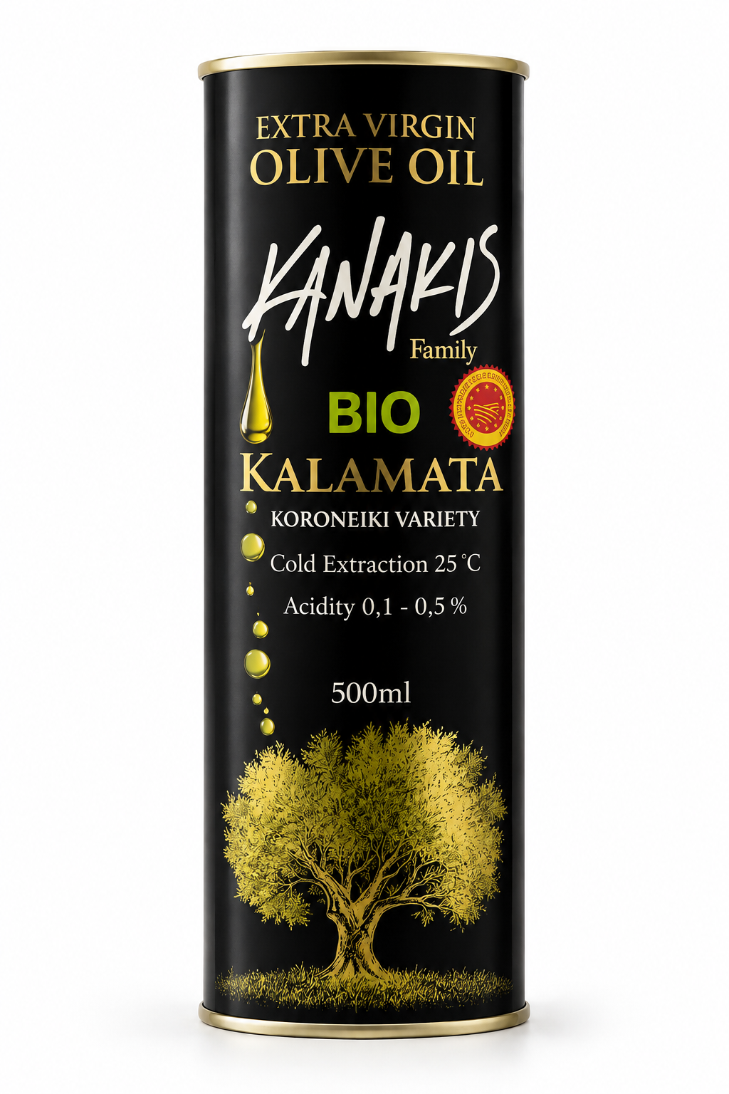Kanakis Family BIO Kalamata P.D.O. Ekologisk Extra Virgin Olivolja 500 ml
