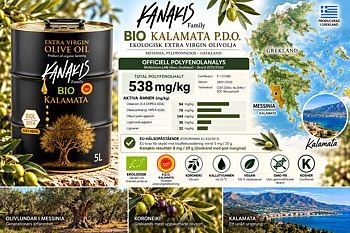 Kanakis Family BIO Kalamata P.D.O. – Ekologisk Extra Jungfruolivolja 5L