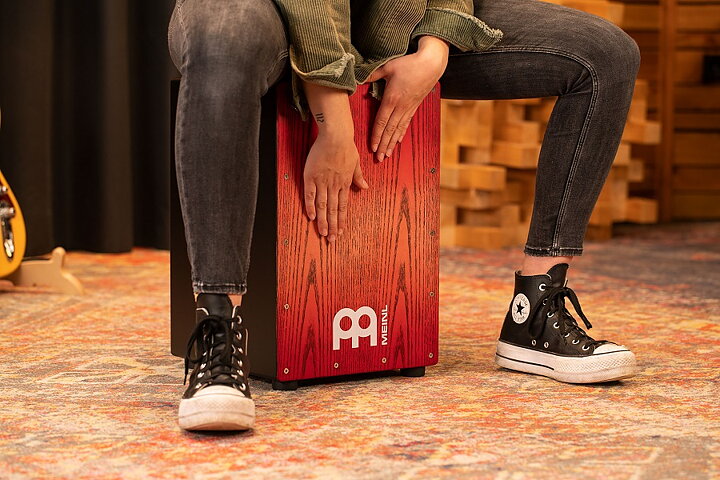 Meinl Headliner Snare Cajon Black - MCAJ100BK-TRF - Tango Red Fade