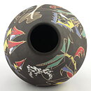 Hans Welling (Surreale 1959) Brown Cone Vase with Colorful Decor 15 cm