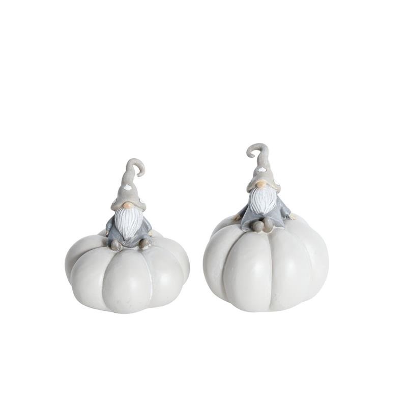 Tomte på Pumpa – Vit Dekoration 6–8 cm - 2-pack | Stjernsund Kollektion