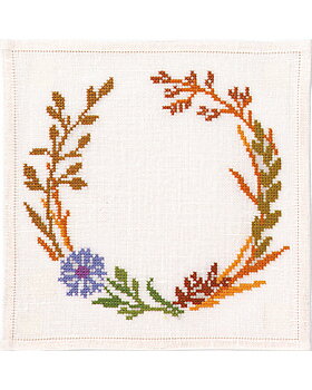 Korsstygn Mellanläggservett Blomkrans
