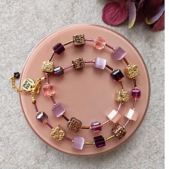 IAMLUND Chromatic halsband vinröd guld