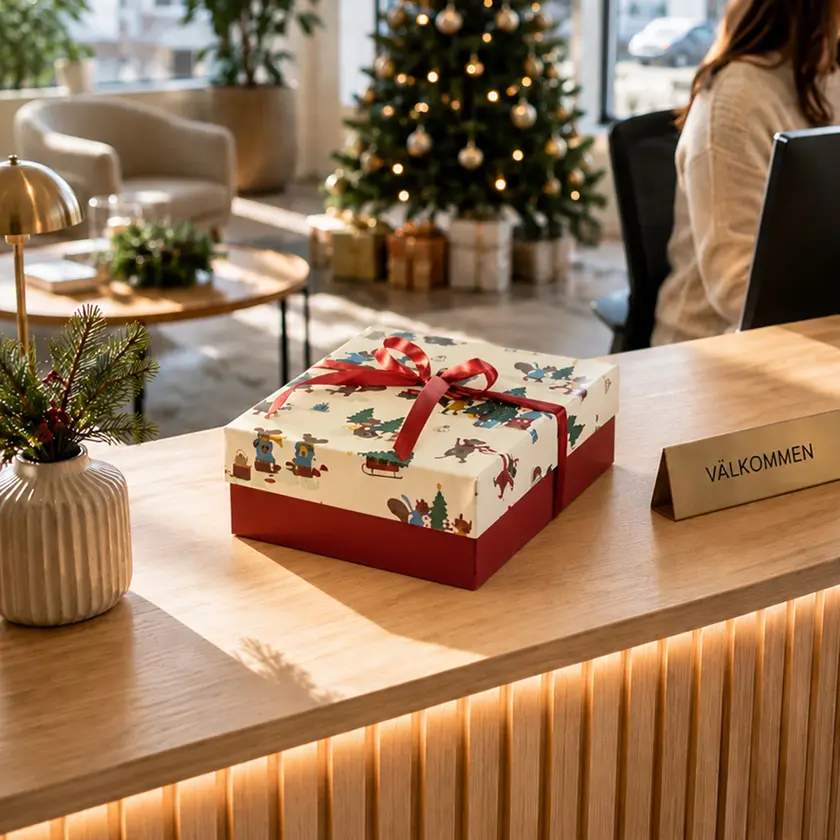 Julbox med rosett 1000g - 3