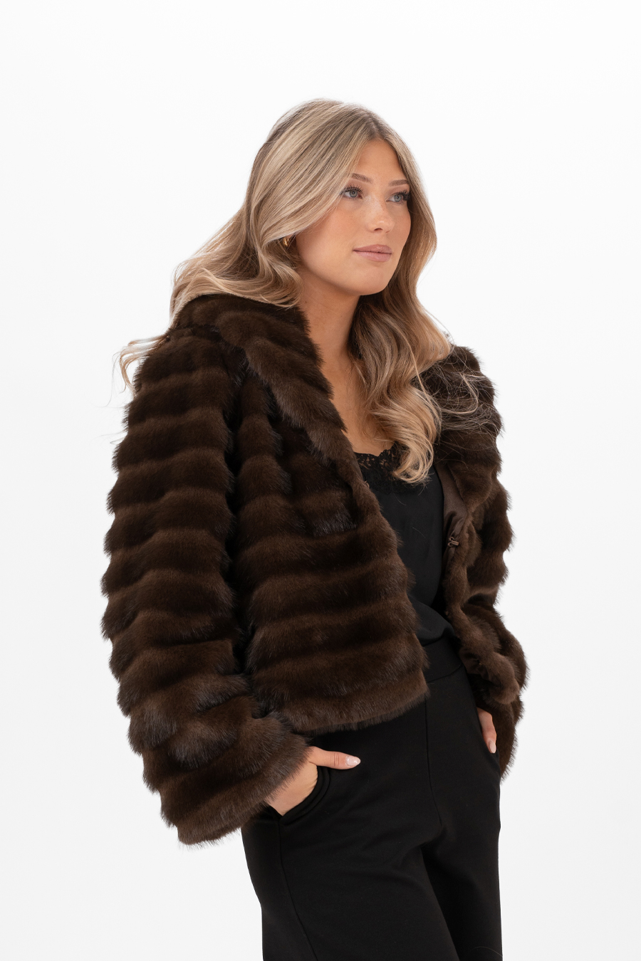 Minerva fur jacket coffee brown - 7