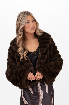 Minerva fur jacket coffee brown