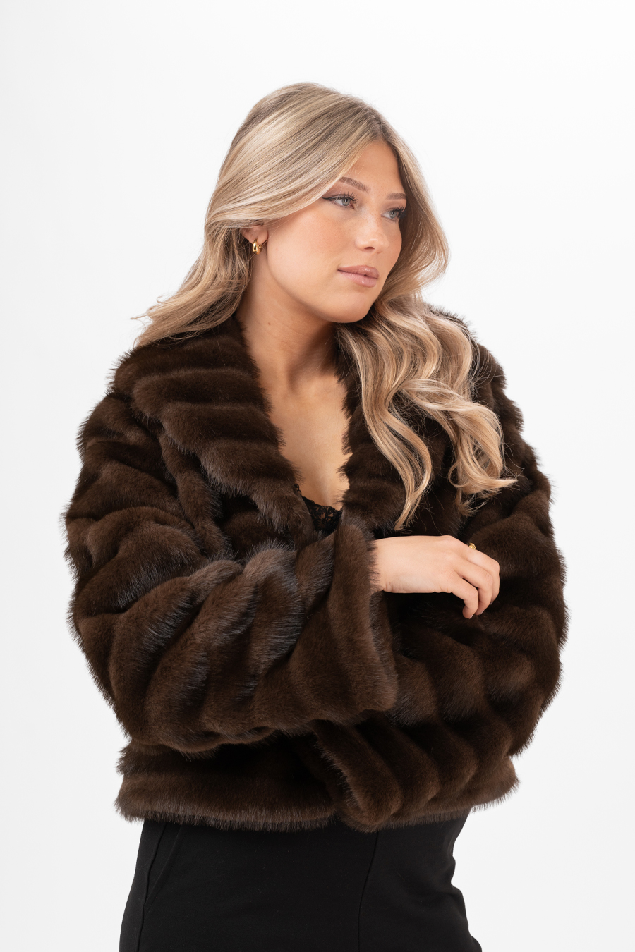 Minerva fur jacket coffee brown - 4