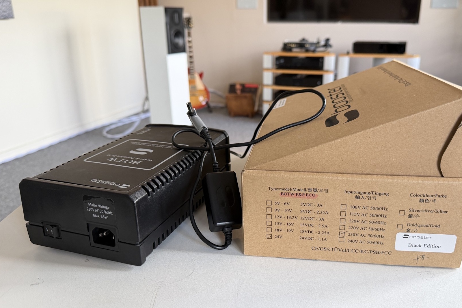 SBooster BOTW P&P ECO 24V - AC nätdel - Uppgradera din skivspelare - Beg