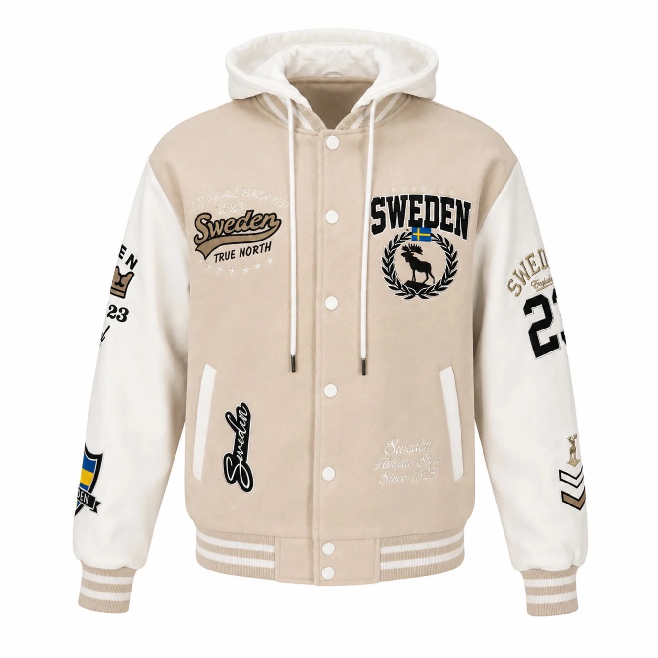 Beige College-Jacke Schweden